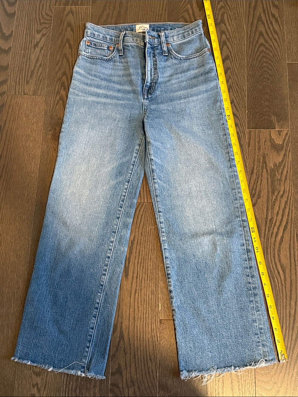 J Crew Classic Wide-Leg Cropped Women's Jeans in Washed Blue